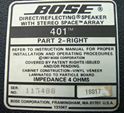 Picture of BOSE 401 DIRECT/REFLECTING SPEAKER PAIR
