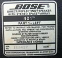 Picture of BOSE 401 DIRECT/REFLECTING SPEAKER PAIR