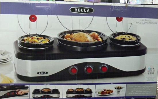 Picture of BELLA 13785 MULTI SIZE TRIPLE SLOW COOKER