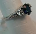 Picture of 14K WHITE GOLD DIAMOND RING WITH BLUE STONE SZ-6.5 4.2G