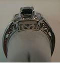 Picture of 14K WHITE GOLD RING WITH BLUE STONE AND DIAMONDS SZ-7 4.1G