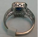 Picture of 14K WHITE GOLD RING WITH BLUE STONE AND DIAMONDS SZ-7 4.1G