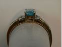 Picture of 10K YELLOW GOLD RING WITH BLUE STONE AND DIAMONDS SZ-7.75 2.2G