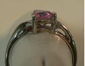 Picture of 10K WHITE GOLD RING WITH PINK STONES AND DIAMOND SZ-6.75 2.2G