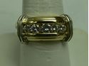 Picture of 14K YELLOW GOLD RING W/ WHITE GOLD BARS ON THE SIDE & DIAMONDS SZ-9 9.3G