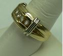 Picture of 14K YELLOW GOLD RING W/ WHITE GOLD BARS ON THE SIDE & DIAMONDS SZ-9 9.3G