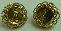 Picture of 14K GOLD COIN EARRINGS 15.2G