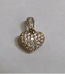 Picture of 14K GOLD REVERSIBLE DIAMOND HEART PENDANT .75" 5.1G 