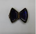 Picture of VINTAGE PURPLE FLORAL ENAMELED CLOISONNE MINI PILL BOX BRASS 1.5" 18.6G