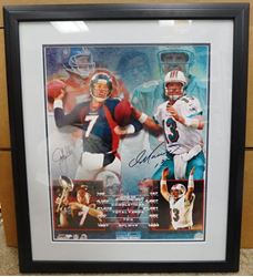 Picture of LIMITED EDITION DAN MARINO AND JOHN ELWAY AUTOGRAPHED PHOTO FRAMED NFL HOLOGRAM