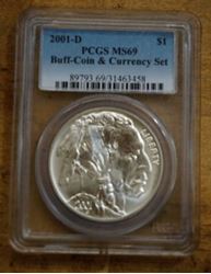 Picture of 2001 D Denver Buffalo Commemorative Silver Dollar $1 PCGS MS 69
