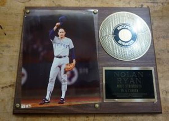 Picture of NOLAN RYAN PLAQUE RECORD BREAKER WITH PICTURE