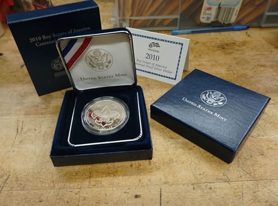 Picture of 2010 Boy Scouts of America Centennial Proof Silver Dollar (BY1) US Mint with COA