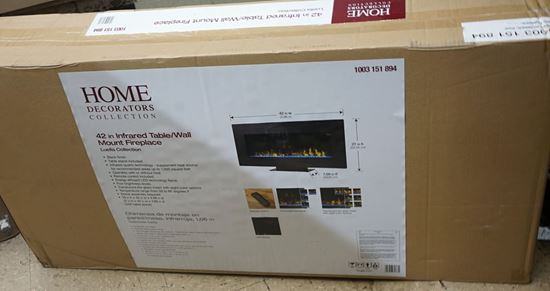 Picture of 42 In Infrared Wall Mount Electric Fireplace 5200 BTU LED Flame 7 Settings Black