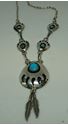 Picture of STERLING SILVER NECKLACE WITH TURQUOISE STONES 13.1 GR 