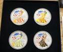 Picture of 2000 US SILVER DOLLAR "FOUR SEASONS" COLORED EAGLE SET WITH COA . MINT CONDITION.