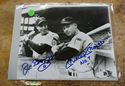 Picture of JOE DIMAGGIO & MICKEY MANTLE YANKEES B&W 8X10 PHOTO W/57 & NO.7 INSCRIPTIONS . MINT CONDITION WITH COA. 