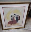 Picture of ART PRINT 15.5 X 19.5  SPANISH FLAMENCO DANCERS BY BELTRAN ARTIST FRAMED 21 X 25.  GOOD CONDITION,  BUT FRAME NEED SOME TOUCH UP.