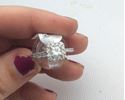 Picture of 14kt white gold engagement ring with 28 round and 1 princess cut diamond 1 carat total weight size 7 total  weight 3.5 gr .827714-1.