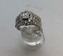 Picture of 14kt white gold engagement ring size 6.75 7.6 Gr with 32 round diamonds ; 4 trillion diamonds 2.25 carat total weight . Pre owned .792993-1