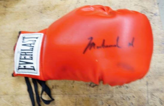 Picture of Muhammad Ali Signed Autograph Full Size Everlast Boxing Red  Glove VERY GOOD CONDITION. COLLECTIBLE.