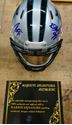 Picture of CAROLINA PANTHERS MULTI AUTO MINI HELMET BY 4 NEWTON KUECHLEY RIDDELL WITH COA; PLASTIC CASE. MINT CONDITION. COLLECTIBLE