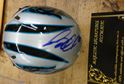 Picture of CAROLINA PANTHERS MULTI AUTO MINI HELMET BY 4 NEWTON KUECHLEY RIDDELL WITH COA; PLASTIC CASE. MINT CONDITION. COLLECTIBLE