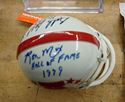 Picture of MINI HELMET AUTOGRAPHED, SIGNED BY 3 BOBBY BELL HOF 83; RON MIX HOF 1979; LANCE ALWORTH "BAMBIE" #19 HOF 78 . WITH COA; CASE. COLLECTIBLE. 