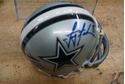 Picture of MINI HELMET SIGNED BY 3; TROY AIKMAN 8 ; EMMITT SMITH 22; 3RD SIGNATURE UNKNOWN DALLAS COWBOYS WITH COA. MINT CONDITION. COLLECTIBLE. RIDDELL MINI HELMET 