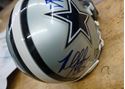 Picture of MINI HELMET SIGNED BY 3; TROY AIKMAN 8 ; EMMITT SMITH 22; 3RD SIGNATURE UNKNOWN DALLAS COWBOYS WITH COA. MINT CONDITION. COLLECTIBLE. RIDDELL MINI HELMET 