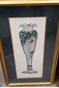 Picture of SET OF 2 FRAMED  LA LIQUE VASES 16X30  DON MITRA  GALE ETCHED HAND PAINTED. MINT CONDITION. BEAUTIFUL FRAMES. 