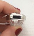 Picture of 10kt white gold men’s band with onyx and 2 small diamonds siZe 10.25 3.5 gr mint 824678-1 