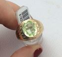 Picture of 10kt yellow gold ring with oval light green stone size 9 5.9 gr 819233-1 