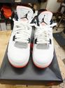 Picture of AIR JORDAN 4 RETRO WHITE BLACK BRIGHT 308497-116 US MENS SZ 8 NEW WITH BOX.