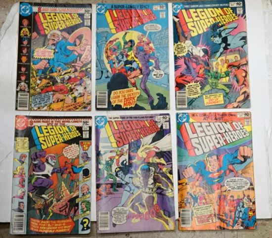 Picture of LOT 6 DC COMICS LEGION OF SUPER HEROES NO 264 JUNE ; NO 269 NOVEMBER; NO 259 JANUARY; NO 270 DECEMBER; NO 268 OCTOBER; NO 263 MAY.  VERY GOOD CONDITION. COLLECTIBLE. 