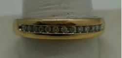 Picture of 1O KT YELLOW GOLD  WEDDING BAND WITH 13 ROUND DIAMONDS 0.25PTS  3.0GR GOOD CONDITION. PRE OWNED. 843206-1 