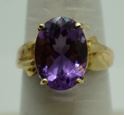 Picture of 10kt yellow gold ring with 14x10 amethyst size 7.25