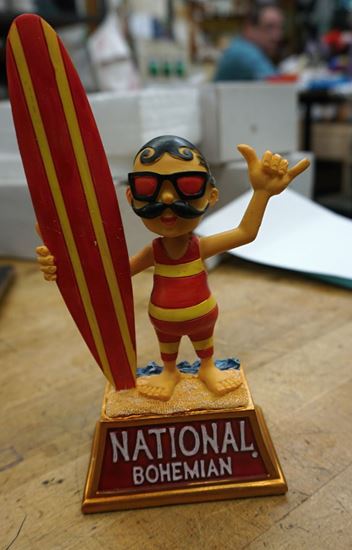 Picture of National Bohemian Natty Boh Surfer Bobblehead Orioles-Baltimore Beer 96/500 RARE. STILL IN ORIGINAL BOX. 