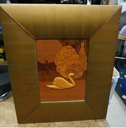 Picture of WOOD PICTURE "SWAN" 12 X 14 FREE SHIPPING