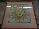 Picture of FRAMED BATIK ON CLOTH "SUN " BY ARTIST ELENA 20 X 20 FREE SHIPPING