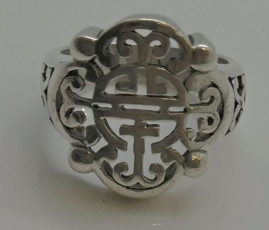 Picture of STERLING SILVER 925 FILIGREE DESIGN RING SIZE 6.5 6.6GR PRE OWNED. GOOD CONDITION.