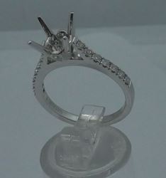 Picture of 14KT WHITE GOLD SEMI MOUNT SETTING W 0.34PTS  DIAMONDS DESIGNER NATALIE K SIZE 6.75; 3,5 GR . PRE OWNED. VERY GOOD CONDITION. 852666-1. 