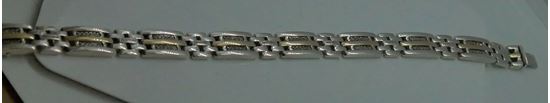 Picture of 9 inch long bracelet 41.6 gr sterling silver with gold in lays with 120 diamonds approximately 1 carat 851215-1 