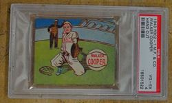 Picture of 1943 PSA BASEBALL CARD R302-1 M.P & CO WALKER COOPER HAND CUT VG-EX 4 18501522. VERY GOOD CONDITION. COLLECTIBLE. PROFESSIONAL P.A SPORTS AUTHENTICATOR. 
