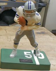 Picture of TROY AIKMAN 1996 Talking Football statue DALLAS COWBOYS pre owned. in a good working order. collectible.