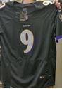 Picture of Justin Tucker Baltimore Ravens Autographed Black Custom Jersey JSA Authenticated.  VERY GOOD CONDITION. JSA CERTIFIED W270687.