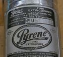 Picture of Vintage Pyrene Heavy Vehicle Type Fire Extinguisher 1 Quart Original Bracket. very good condition. with tag. please look at all the pictures. 