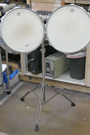 Picture of 2 TAMA TOM DRUMS 15X12; 16X14 WITH TAMA TITAN STAND PRE OWNED. TESTED. IN A GOOD WORKING ORDER. 