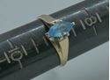 Picture of 14KT YELLOW GOLD FASHION RING WITH LIGHT MARQUISE BLUE STONE SIZE 8.75 3.4 GRAMS. PRE OWNED. VERY GOOD CONDITION. 852678-1.