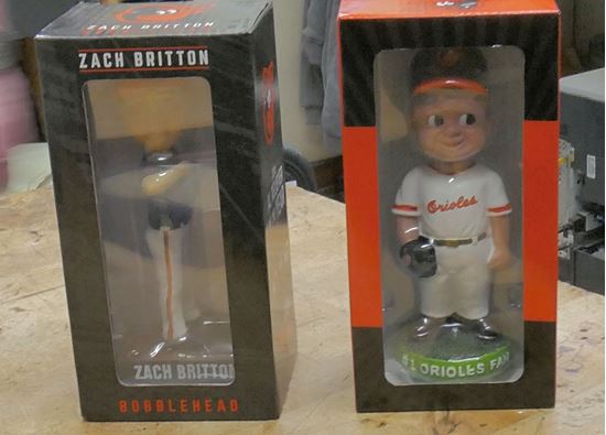 Picture of lot of 2 orioles booble head figurines Zach Britton; Vintage Girl #1 Orioles fan. very condition collectible. 